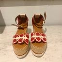 See By Chloe SEE BY CHLOÉ Glyn Floral Espadrilles Sandals Size 5.5 EUC Photo 2