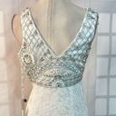 Sue Wong  NWT white beaded pleated white lace formal gown size 0 Photo 6