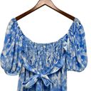 Faithfull the Brand  Charlize Midi Dress in Blue Roos Tie Dye Cloudscape Size S Photo 4