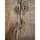 Versona  Skirt Medium Brown Faux Suede Lace Up Mini Western BOHO Polyester Photo 5