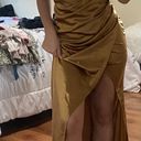 Maxi Gold Satin Dress Photo 2