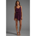 Indah / Revolve Tahani Silk Backless Cowl Neck Mini Dress in Plum Photo 2