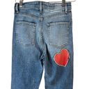 Revice Denim  Mon Amour Sugar Wash Crop Jeans High Rise Denim Heart Patch 28 Photo 11