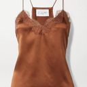 Cami NYC  Sleeveless 100% Silk Charmeuse Lace Trim Cami Top Brown Womens Size XS Photo 0