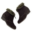 Sporto  Capri Faux Fur Snow Boots Suede Wedge Brown Size 7.5M Photo 4