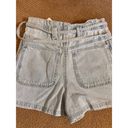 ZARA NWT Belted Paperbag Waist Jean Shorts Size 4 Light Wash Denim Photo 5