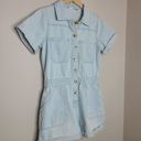 Bluivy Light Blue Denim Distressed Shorts Romper Size Small Photo 5