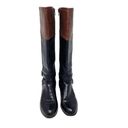 Unisa  Trinee Two Tone Stretch Calf Buckle Detail Knee High Riding Boots Size 8 M Photo 2