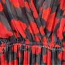 The Kooples  Floral Pleated Black Red Absract Roses Maxi Longsleeve Dress Scarf Photo 2