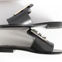 Givenchy  4G Black Leather Silver Logo Slides Photo 7