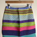 J. McLaughlin  Skirt sz 4 Pencil Striped Multi-Color Red Pink Polka Dot rayon Photo 1