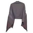 Serra  Women's Pink Gray White Striped Wrap Arm Holes Fringed‎ Hem Photo 1