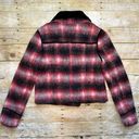 Free People  Red Wooly Officer Plaid Wool Blend Jacket Photo 7