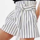 ZARA  White and Black Striped Paper Bag Shorts Photo 3