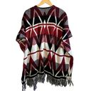 Flying Tomato  Poncho Cape Cardigan Boho Aztec With Fringe Size S/M Photo 3