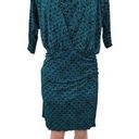 Tracy Reese  Printed Jersey Blouson Dress Size LARGE in Sea Green / Black / Azure Photo 0