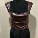 Pretty Little Thing  Maroon Leather Top Photo 0