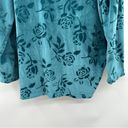 Lane Bryant Vintage  Blue Velvet Floral Long Sleeve Turtleneck Sweater Sz 18/20 Photo 2