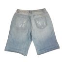 Venus Buttonfly Distressed Denim Bermuda Shorts Photo 1