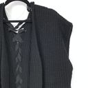 David & Young  Women's O/S Open Front Lace Up Back Cardigan Sweater Vest Black Photo 2