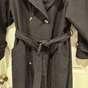 Gallery Vintage  Black Double-breasted Trenchcoat With Belt Size 12 Hong Kong Photo 0