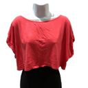 Moda International  Pink Rolled Sleeve Dolman Oversized Crop Top Blouse Size XS  Photo 0