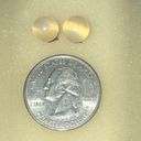 Semi Precious Stone Off White Opaque Gold Tone Dainty Ball Stud Pierced Earrings Photo 2