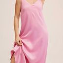 Mango Back Detail Pink Satin Dress Photo 1