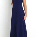 Petal and Pup  Laurel Navy Blue Tie Shoulder Side Slit Midi Dress 12 Photo 5