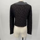 BCBGMAXAZRIA  Blazer Convertible Jeweled Pins Wool Knit Trim Leopard Womens XS Photo 9