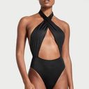 Victoria's Secret Victoria’s Secret VS Swim black halter high rise one piece swimsuit NEW Medium Photo 0