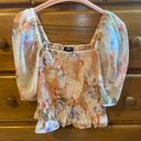 EXPRESS Floral Mesh Top Photo 0