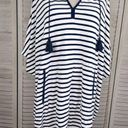 Lands'End  Terry Cloth Hooded Swim/Beach
Coverup Dress White/Navy-1X-2X Photo 0