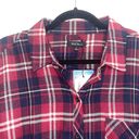 Well Worn NWT Red & Navy Blue Plaid Print Button Down Shirt Photo 2