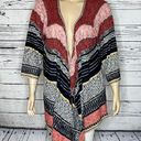 cj banks  NWT 3X 24/26W Red & Navy Blue Stripe Waterfall Drape Sweater Cardigan Photo 0