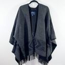 American Eagle Boho aztec print blanket kimono poncho sweater gray Photo 0