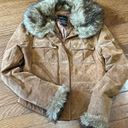 Moda Vintage 90s  International Brown Leather Jacket with Faux Fur Trim - Small Photo 12