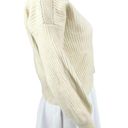 Madewell  Women Boatneck Button-Shoulder Knit Merino Wool Crop Sweater Cream Photo 5