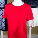 Investments Red Ruffle Blouse Photo 0