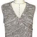 W By Worth  Women Gray Cotton Open Knit V-Neck Sleeveless Wrap Sweater Vest Sz L Photo 1