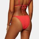 Topshop  Red Crinkle High Rise Tie Bikini Bottoms Photo 1