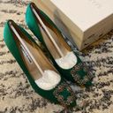 Manolo Blahnik  Hangisi 105 Embellished Satin Pumps size 38.5 Photo 0