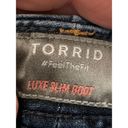 Torrid  Women's Mid Rise Dark Wash Luxe Slim Boot Cut Denim Jeans Size 16XS Photo 4