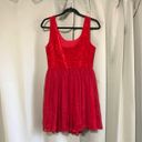 Free People Red Velvet Chiffon Mini Dress Photo 2