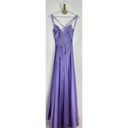 La Femme  Sleeveless Satin Gown in Lavender Size US 2 Photo 5