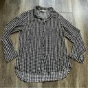 Houndstooth Big Dart Button Down Black and White  Shirt Women’s Size Medium UK 12 Photo 4