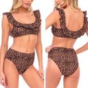 Cabana Del Sol Ruffle Cheetah Leopard Bikini Photo 1