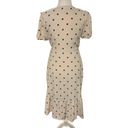 LC Lauren Conrad Lauren Conrad | Puff Sleeve Polka Dot Green Midi Dress Modest Casual Size Small Photo 5