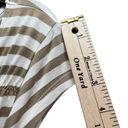 Banana Republic  Dress Womens XS Tan White Stripe Wrap V Neck Tie Waist Stretch Photo 8