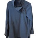 J. McLaughlin Blue Asymmetrical Gold Button Neck Size XS Fleece Pullover. Photo 0